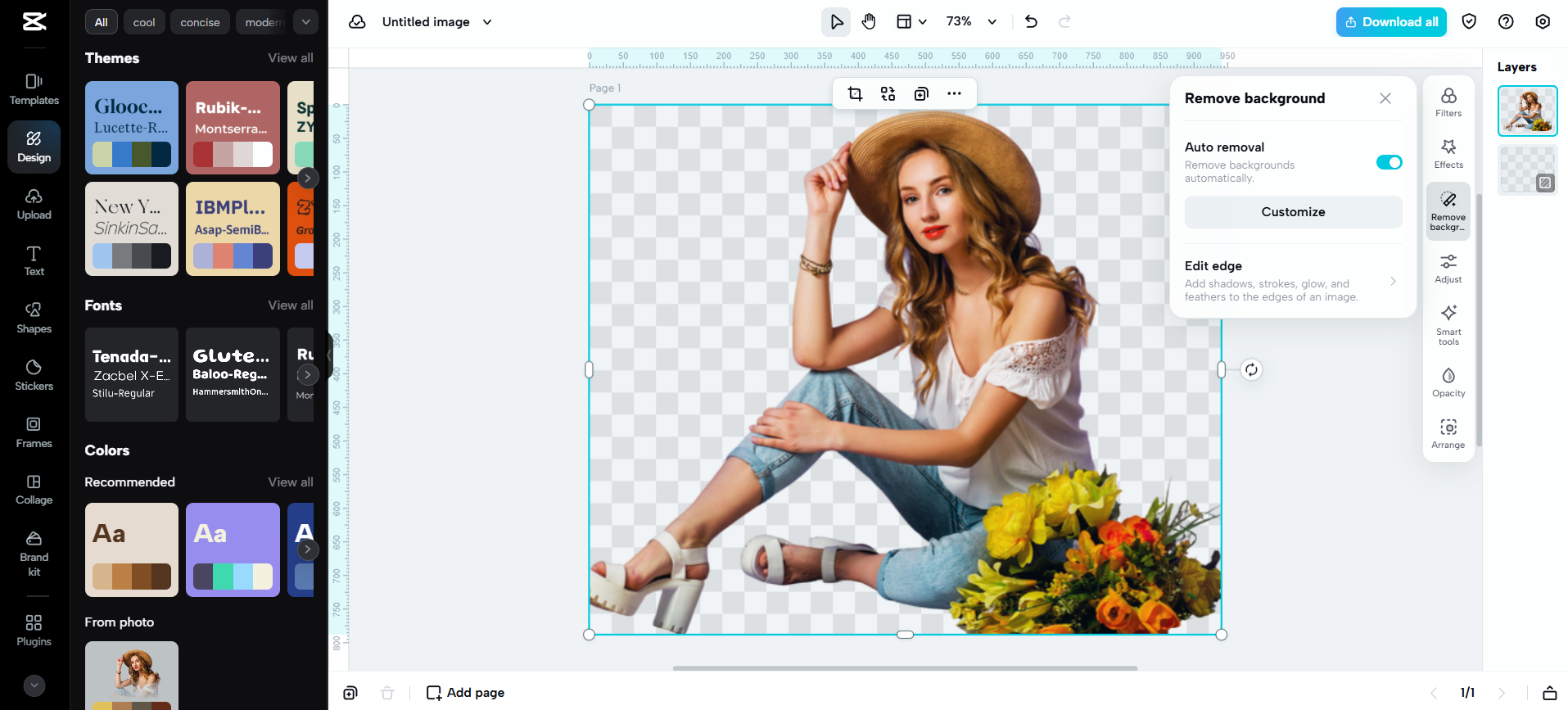 CapCut Web's background remover