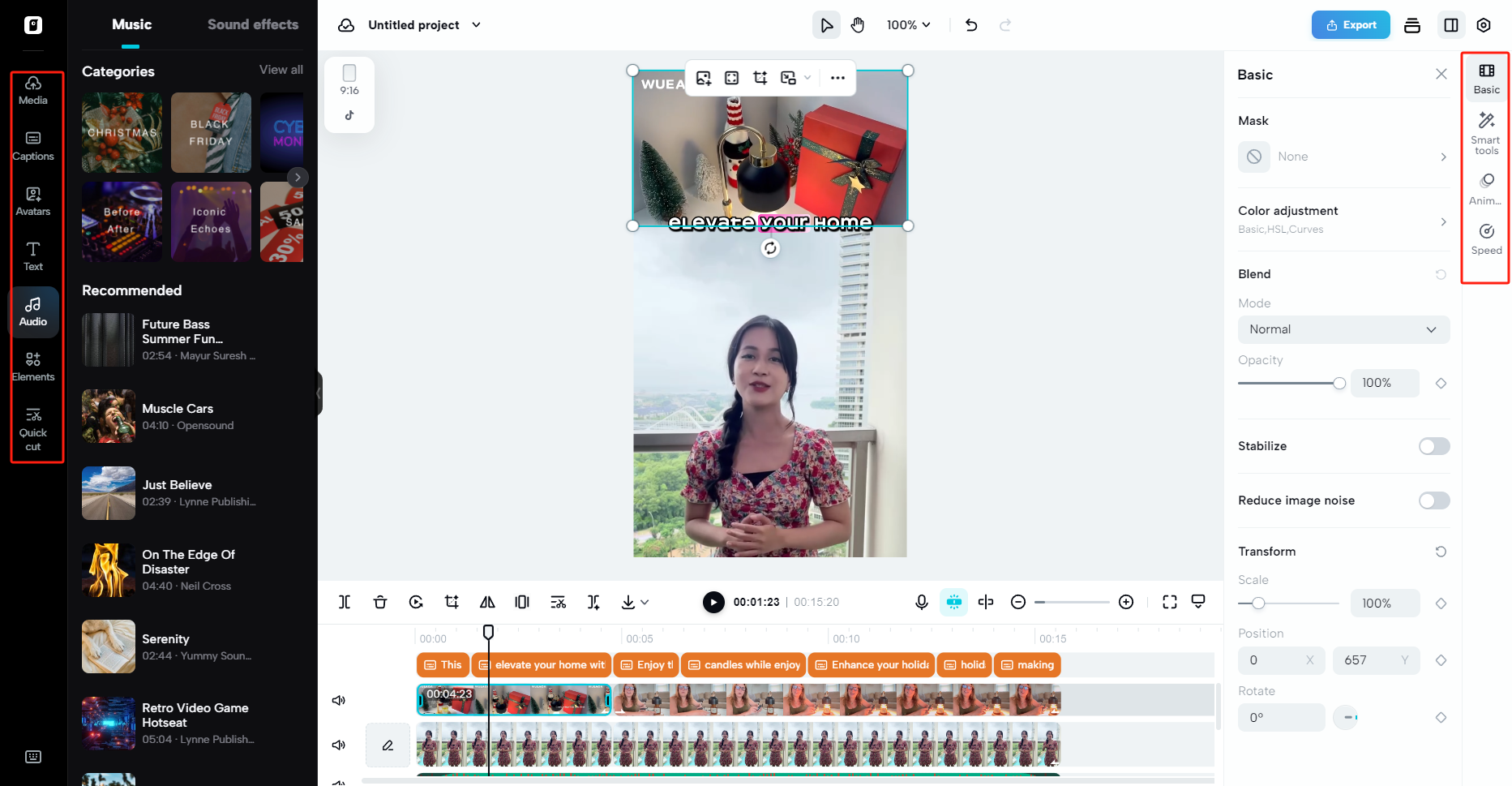 Edite mais para refinar o vídeo