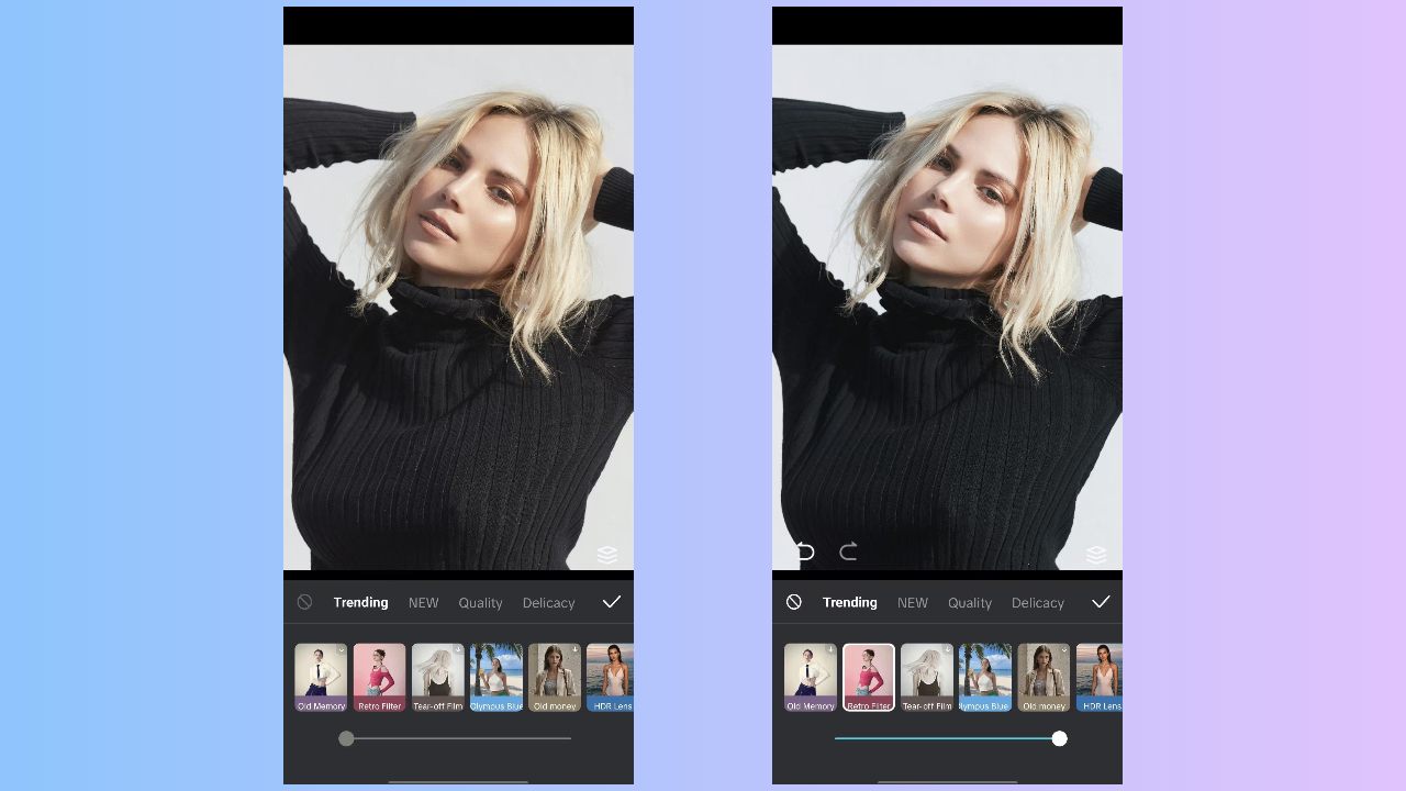 Filtre rétro de l'application CapCut