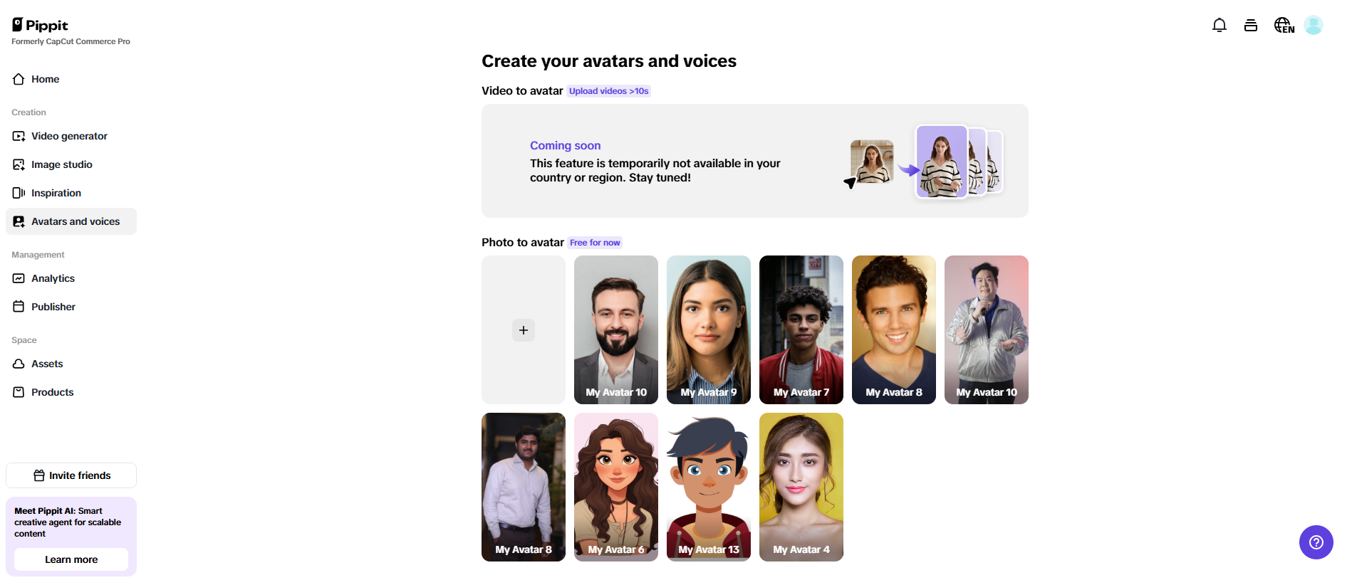 Avatar and voices generation