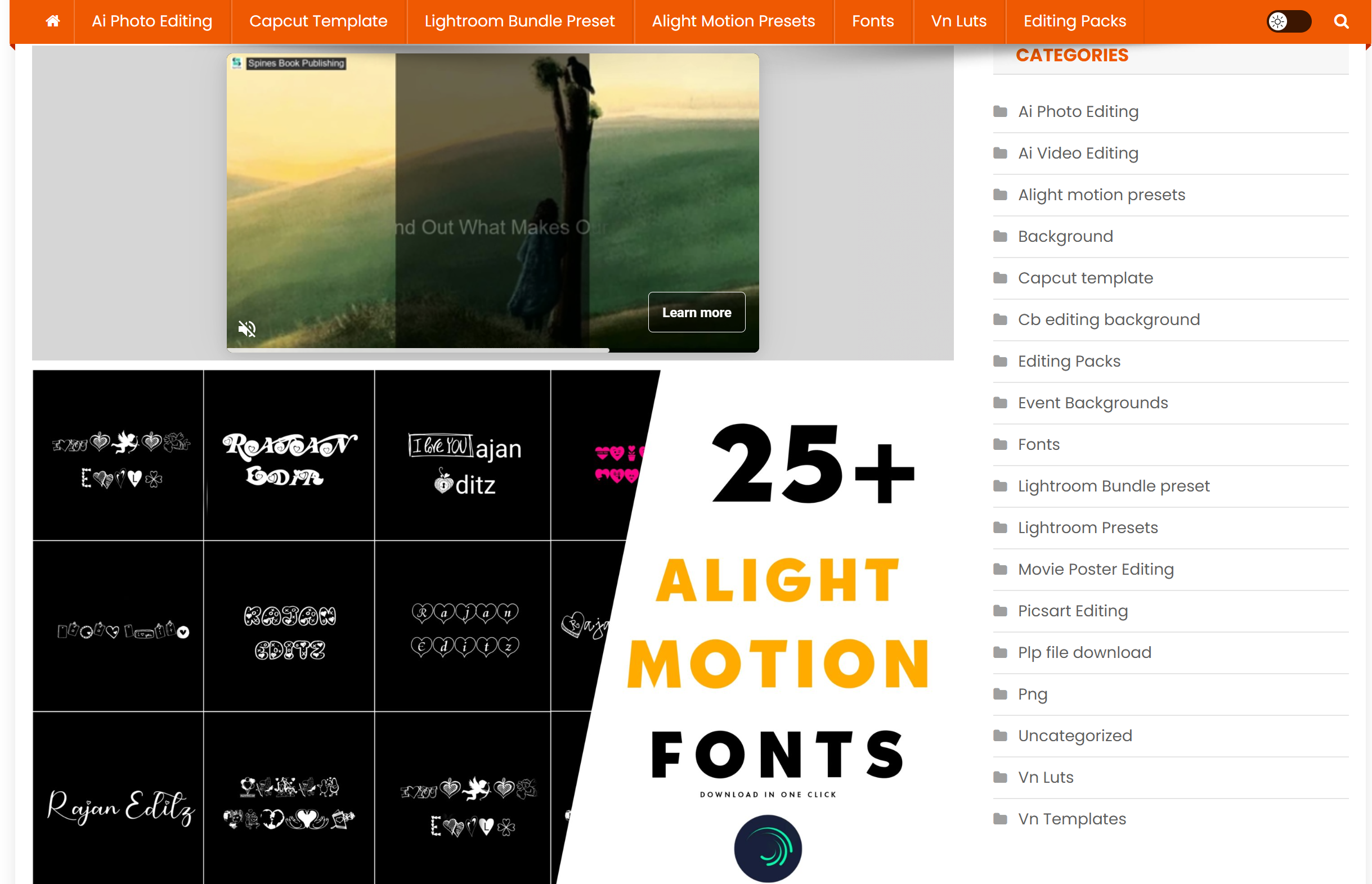 Rajan Editz para mag-download ng mga text pack sa Alight Motion