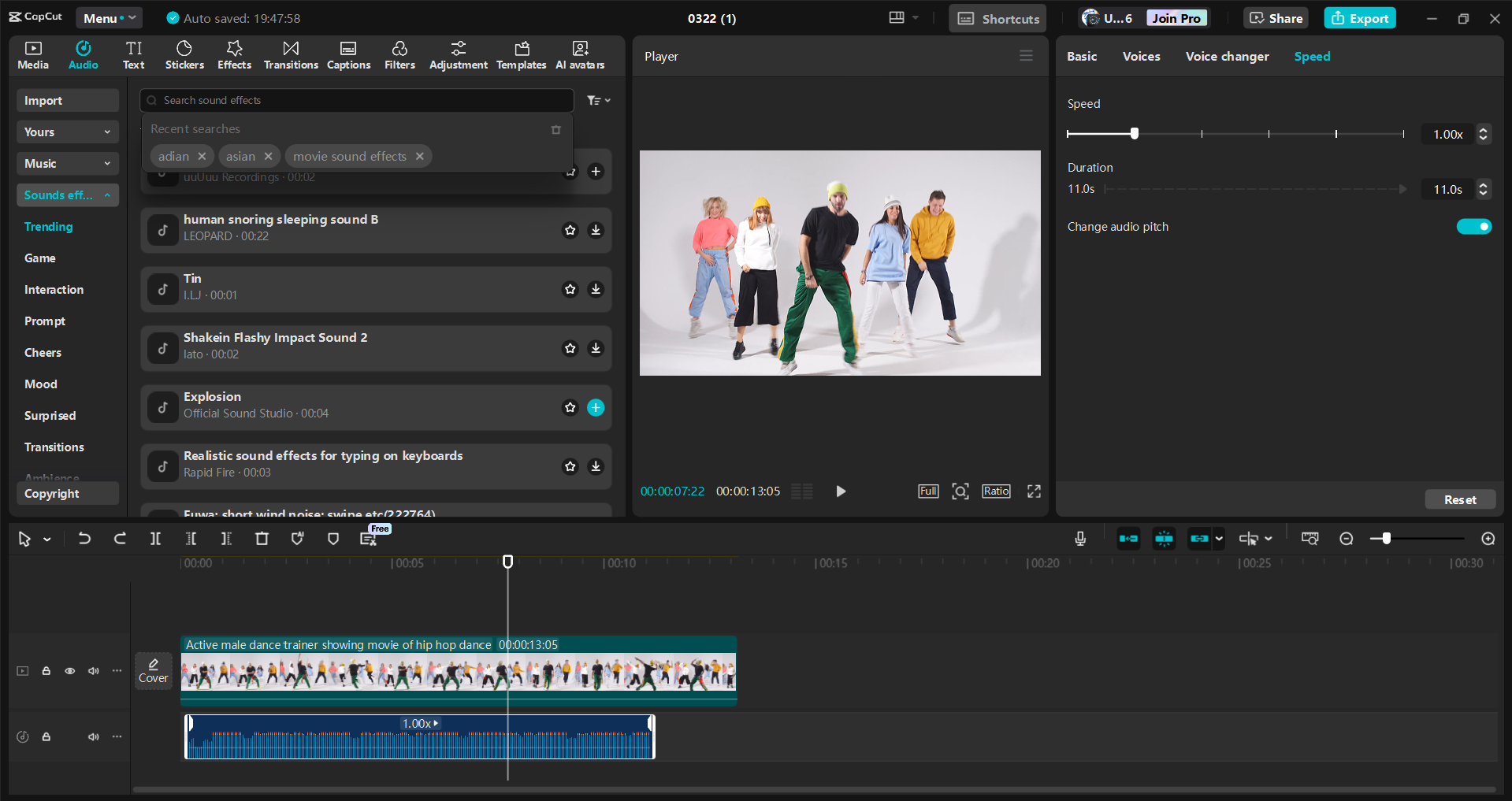 Schnittstelle des CapCut Desktop-Video-Editors - ein hocheffizientes Werkzeug zum Bearbeiten von Musikvideos