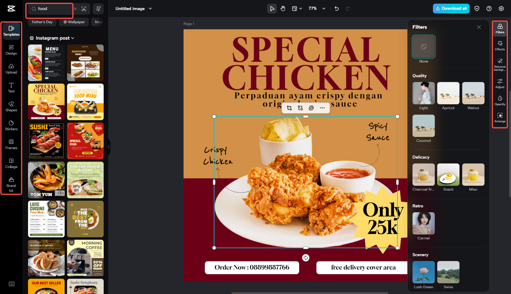 Edit the Image with various features