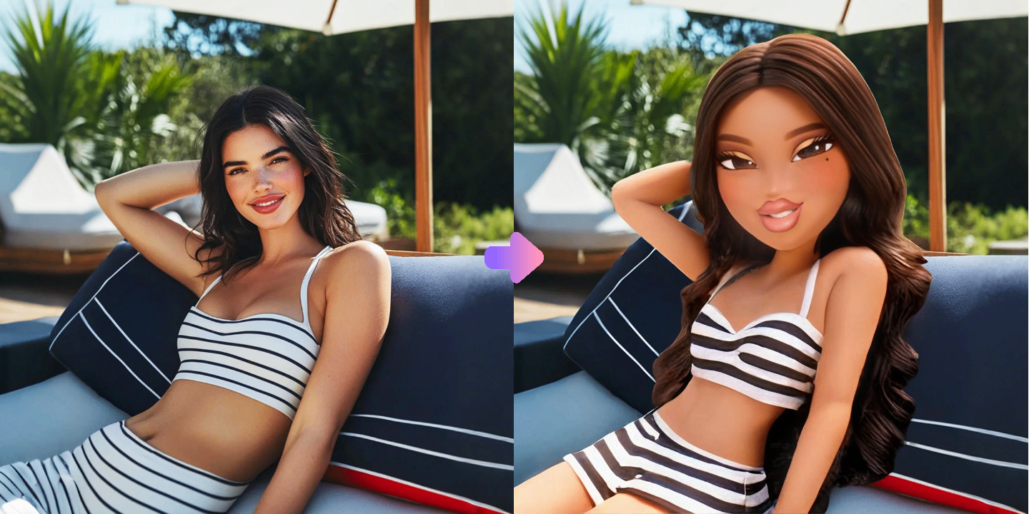 מסנן הדמויות של AI Bratz משתלט על האינטרנט