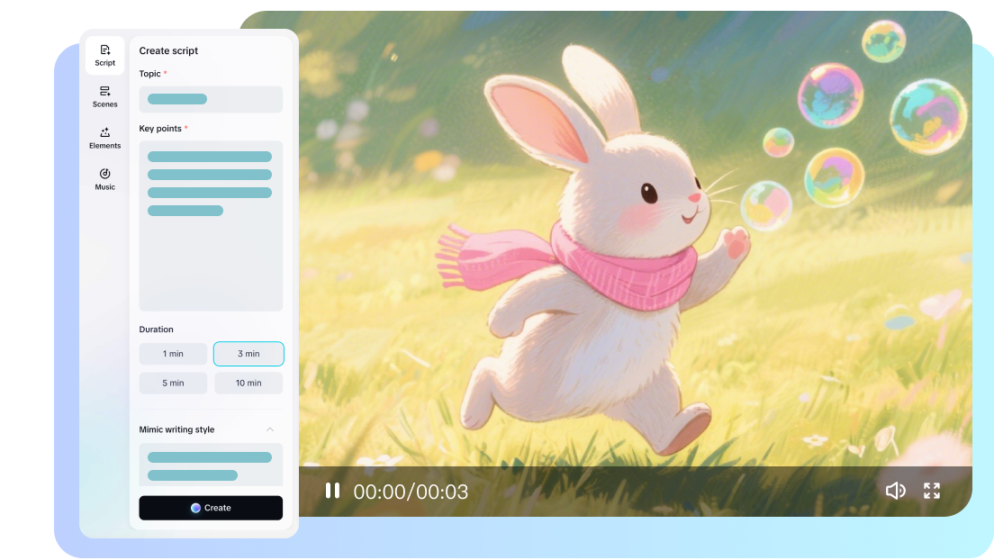 Creazione di script con AI per immagini in video gratuita online utilizzando CapCut Web.