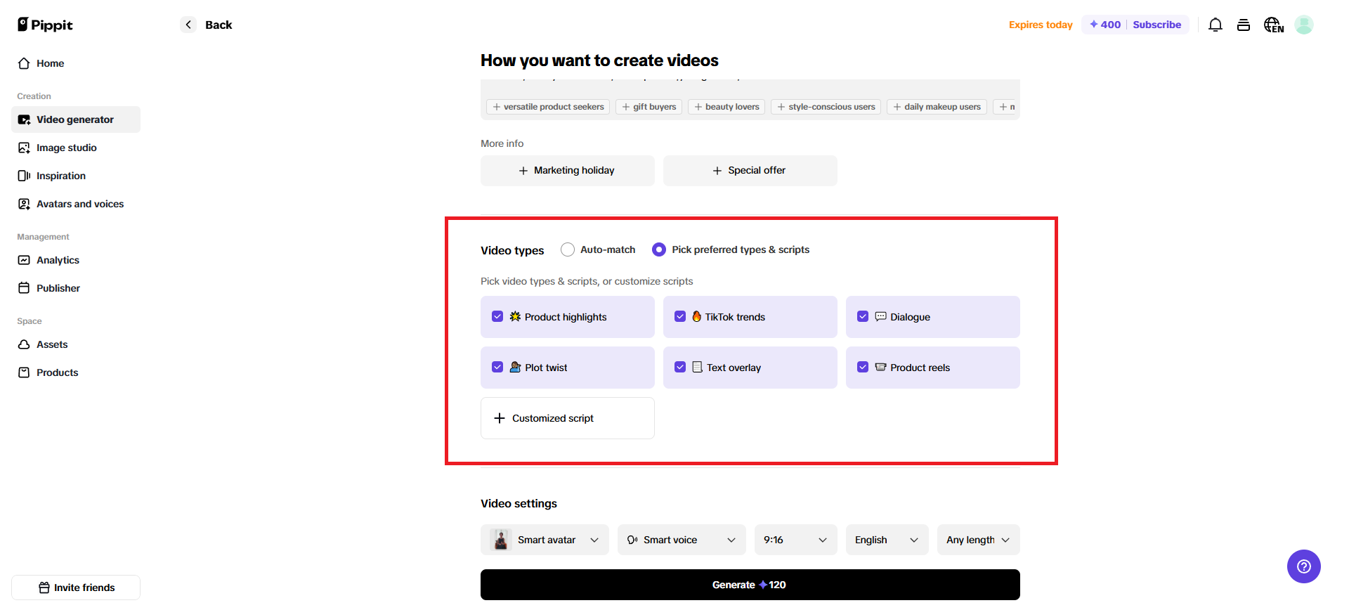 Generate your ad script with AI
