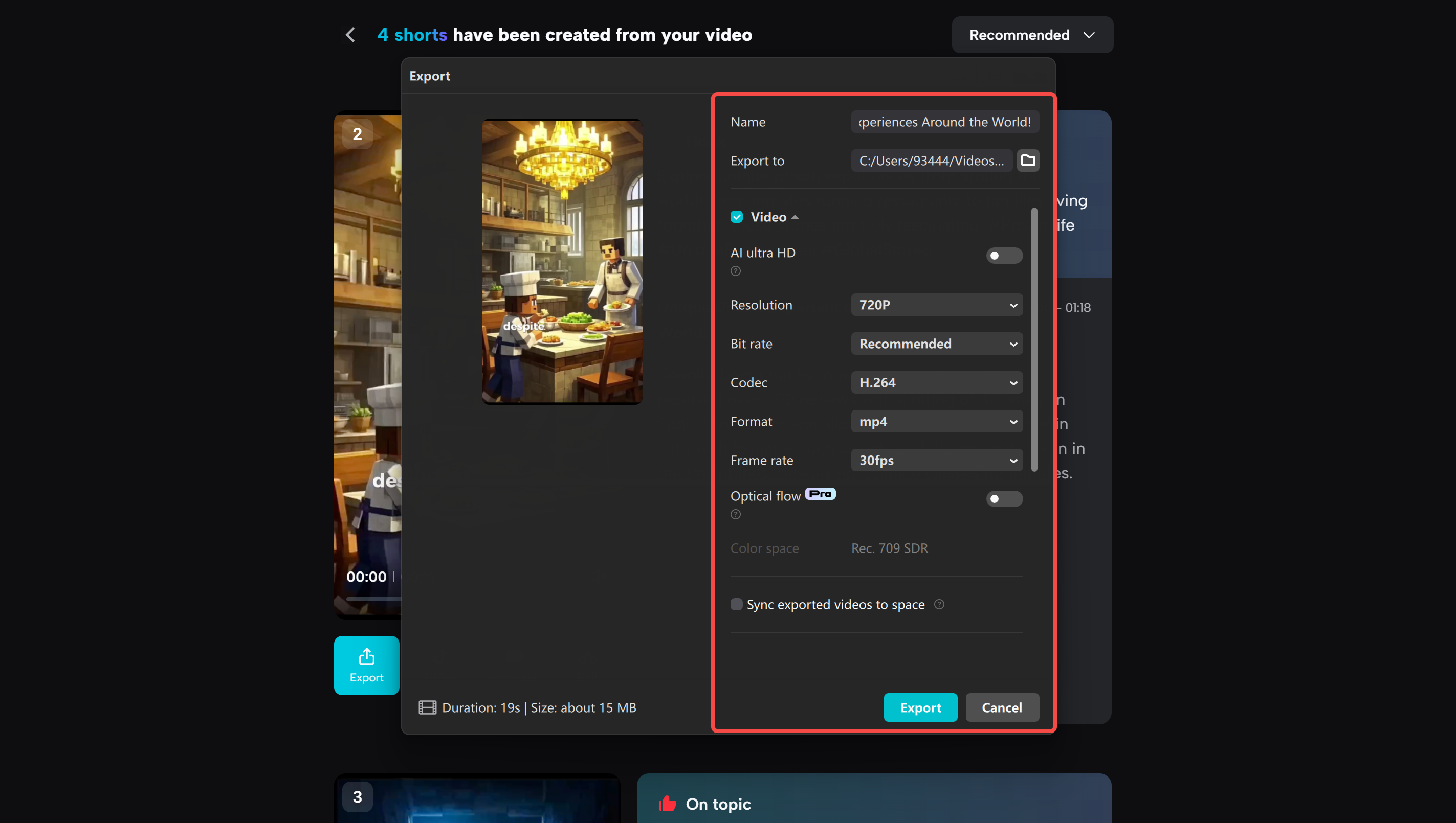 Exporting the final video from the CapCut desktop video editor