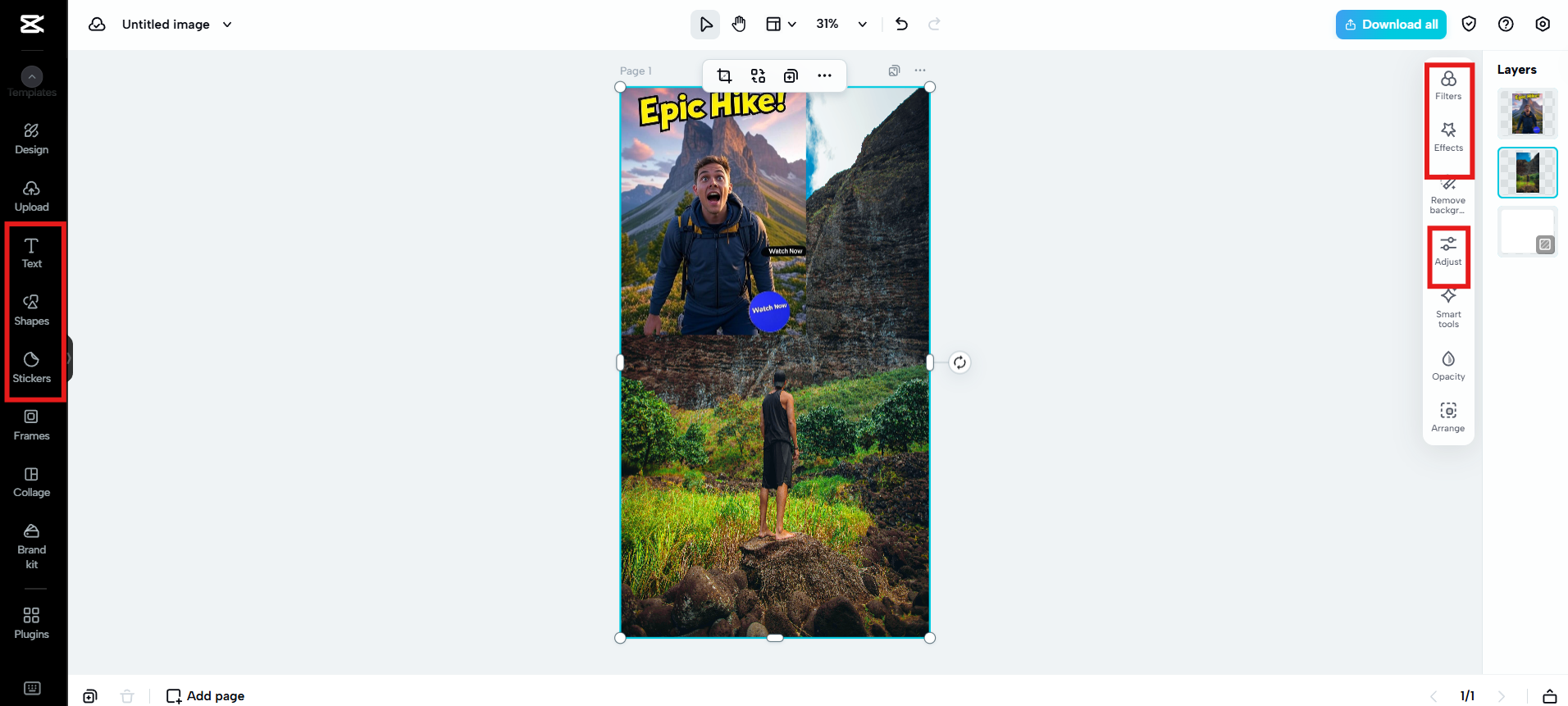 Customize text, filters and more