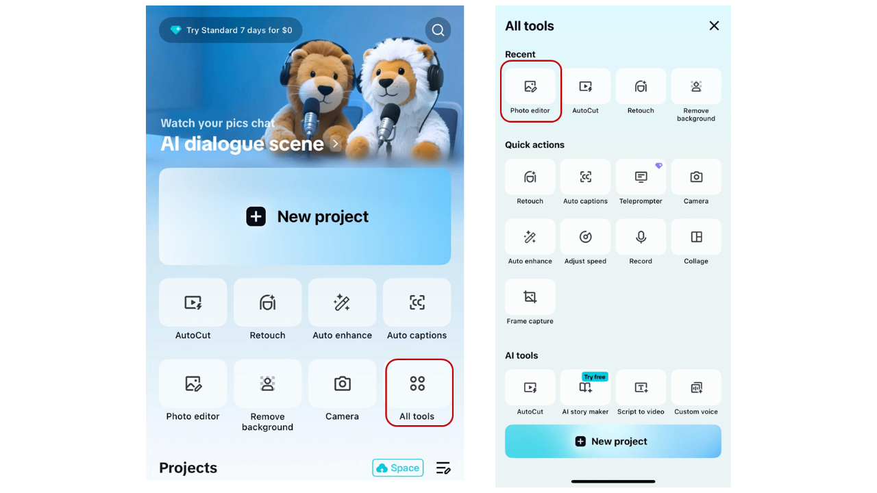 Đi tới "Photo editor"