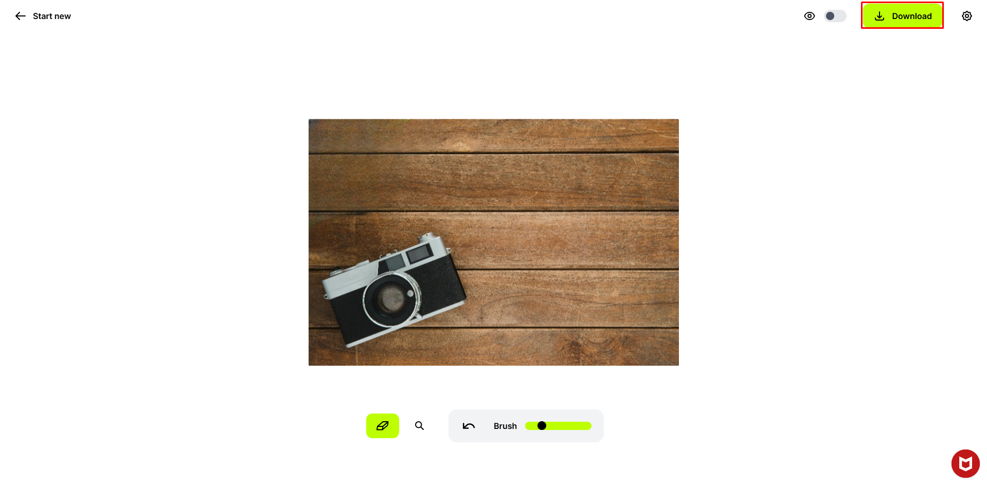 Téléchargement de l'image depuis Cleanup.pictures AI