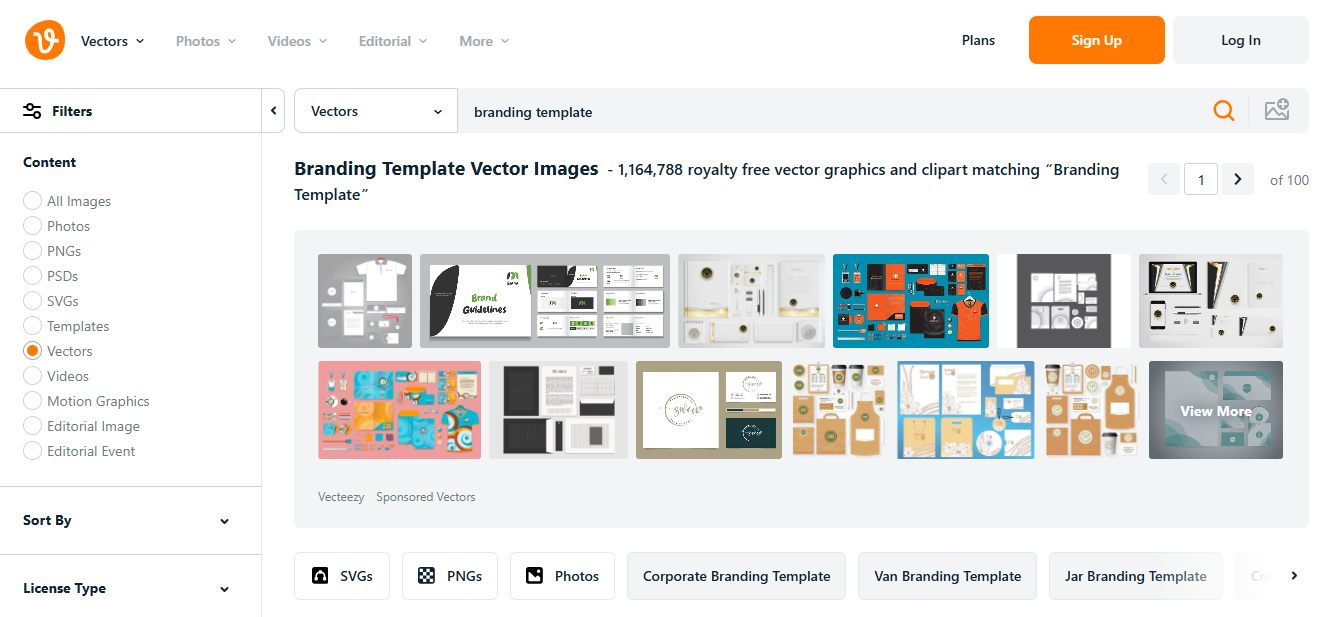 Vecteezy interface