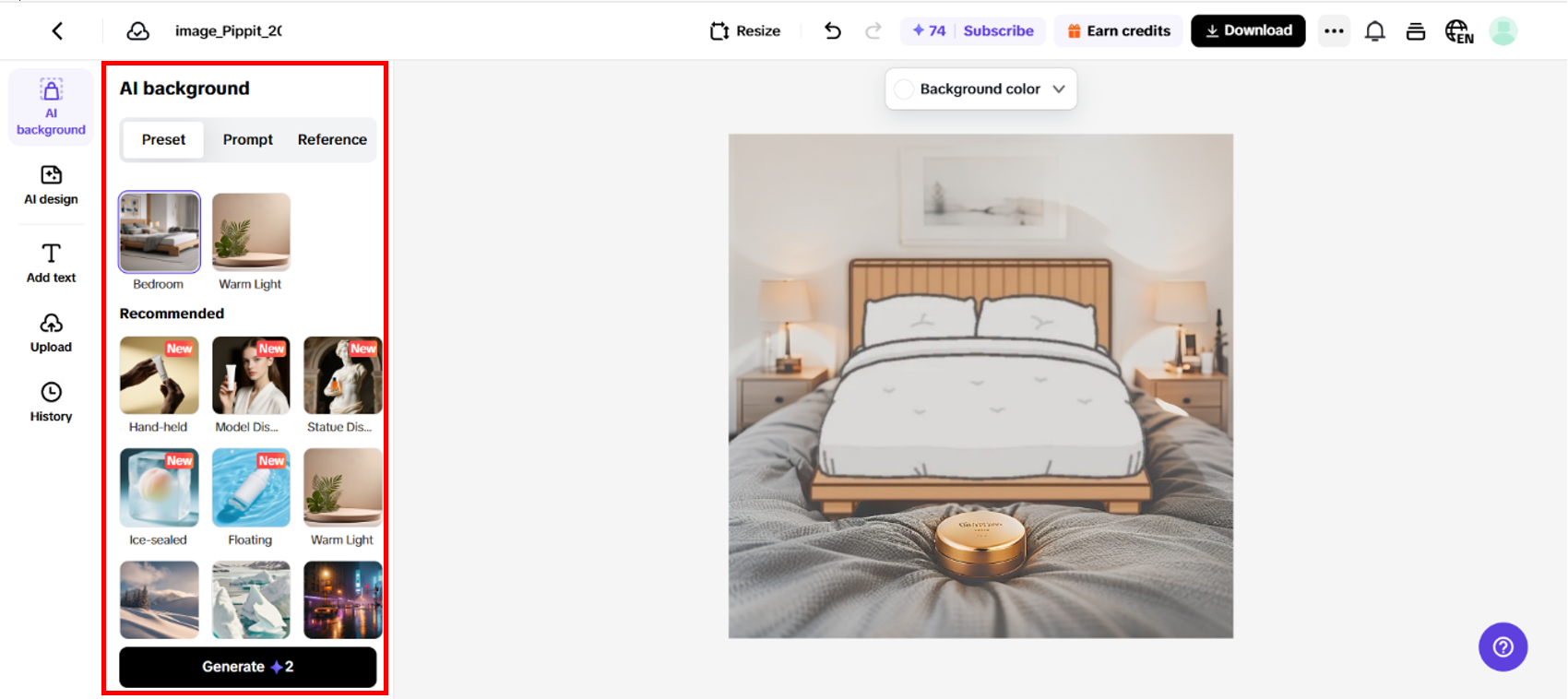 Design and change background easily