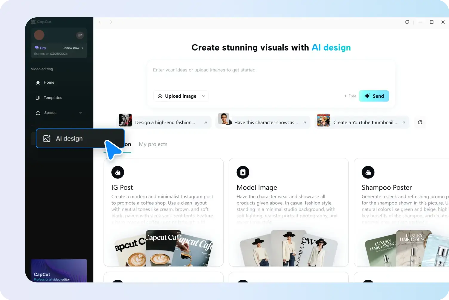 capcut ai design website