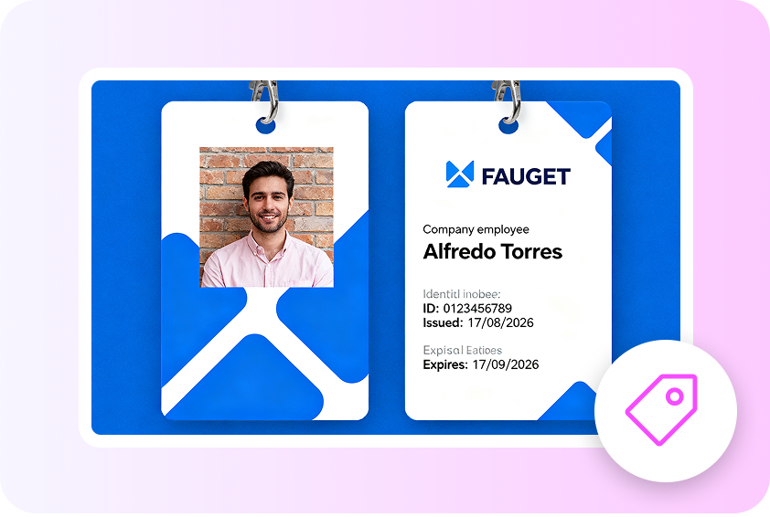 ID cards reflecting the company's style