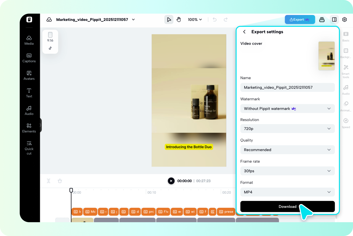 Export or share your ads