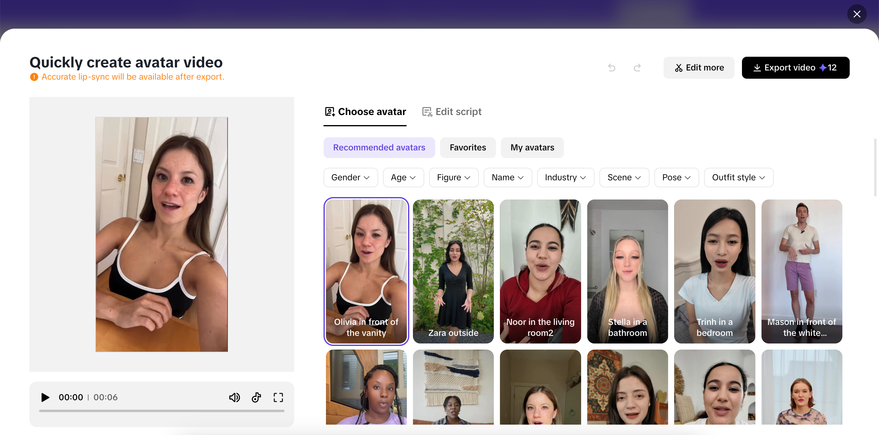 Choose an avatar