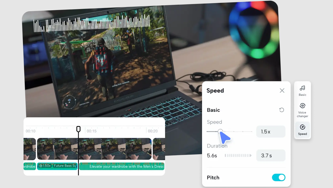 Audio speed changer