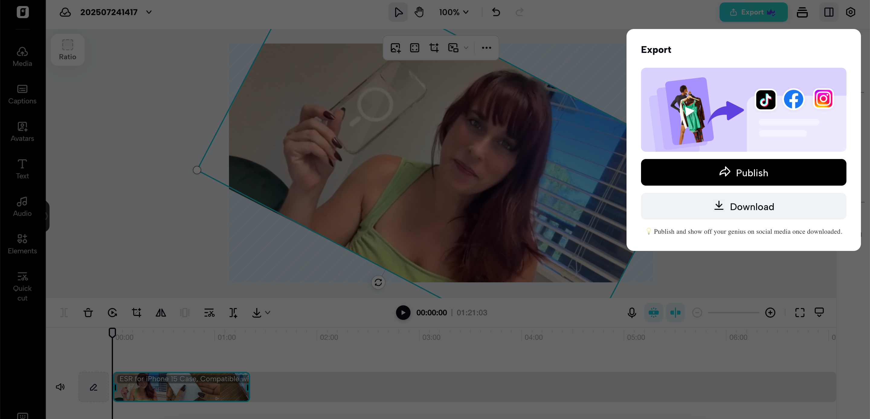 Export and share