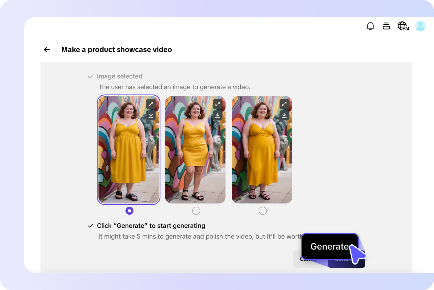 Generate video