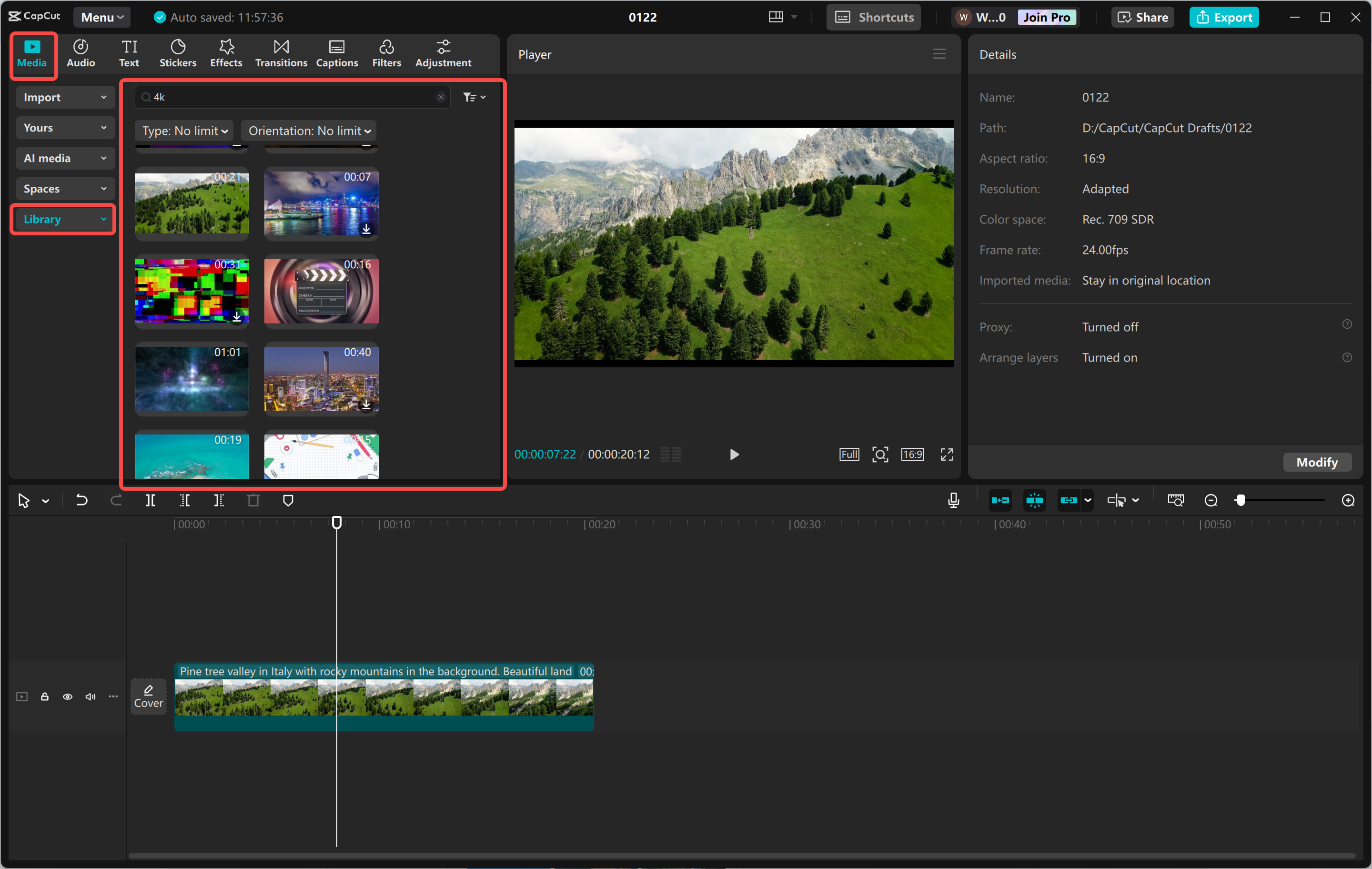 Importing video in the CapCut desktop video editor