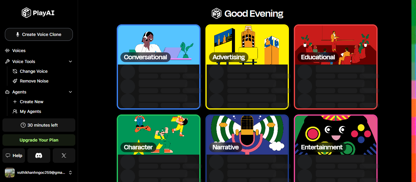 PlayAI's interface