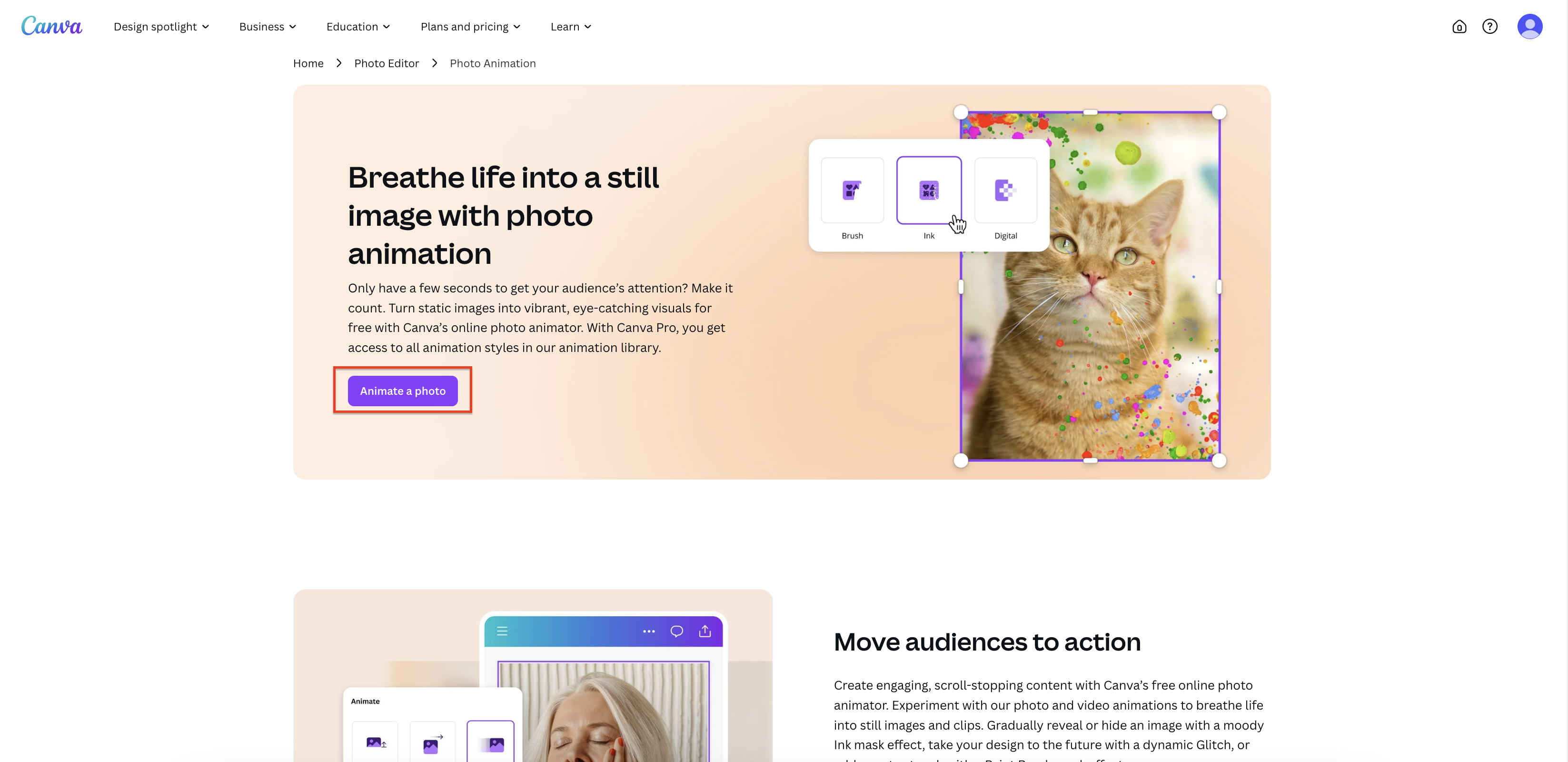 Fotoanimator startsida