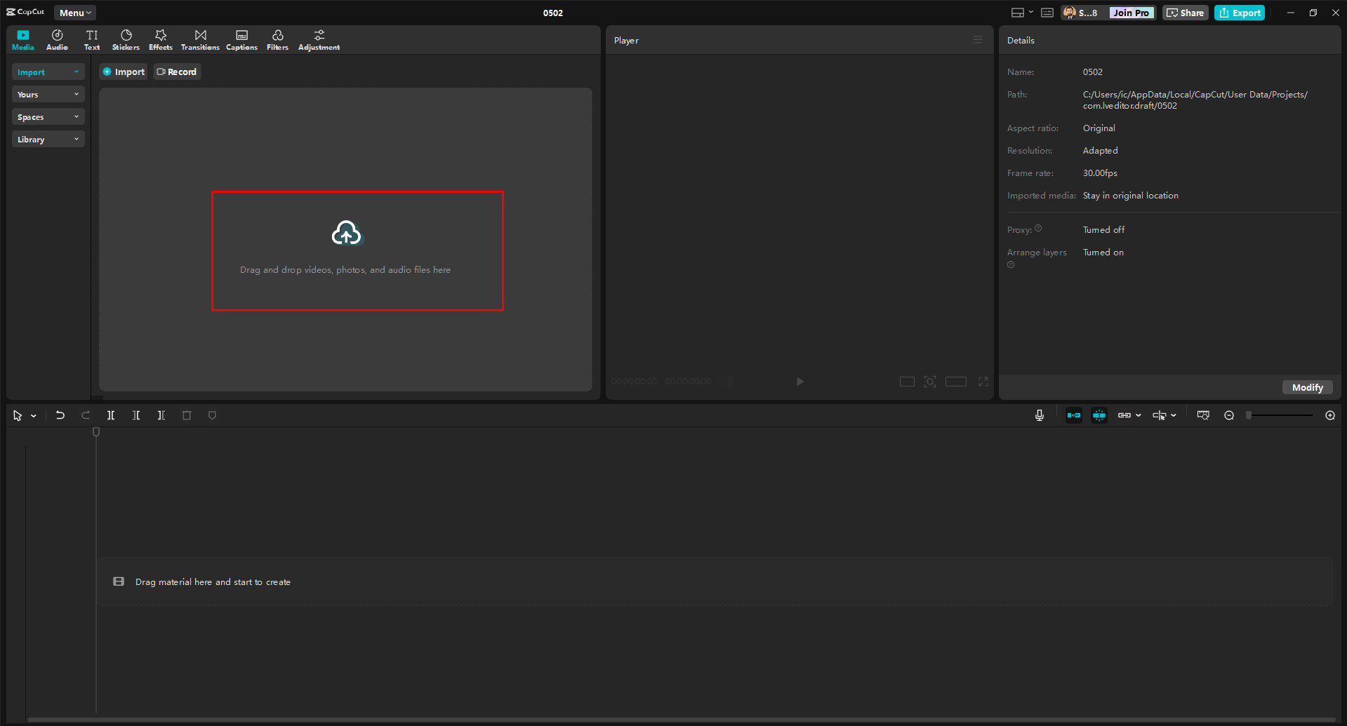 Import a video