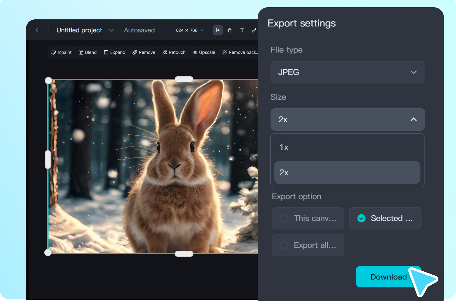 baixe IA para editar o fundo
