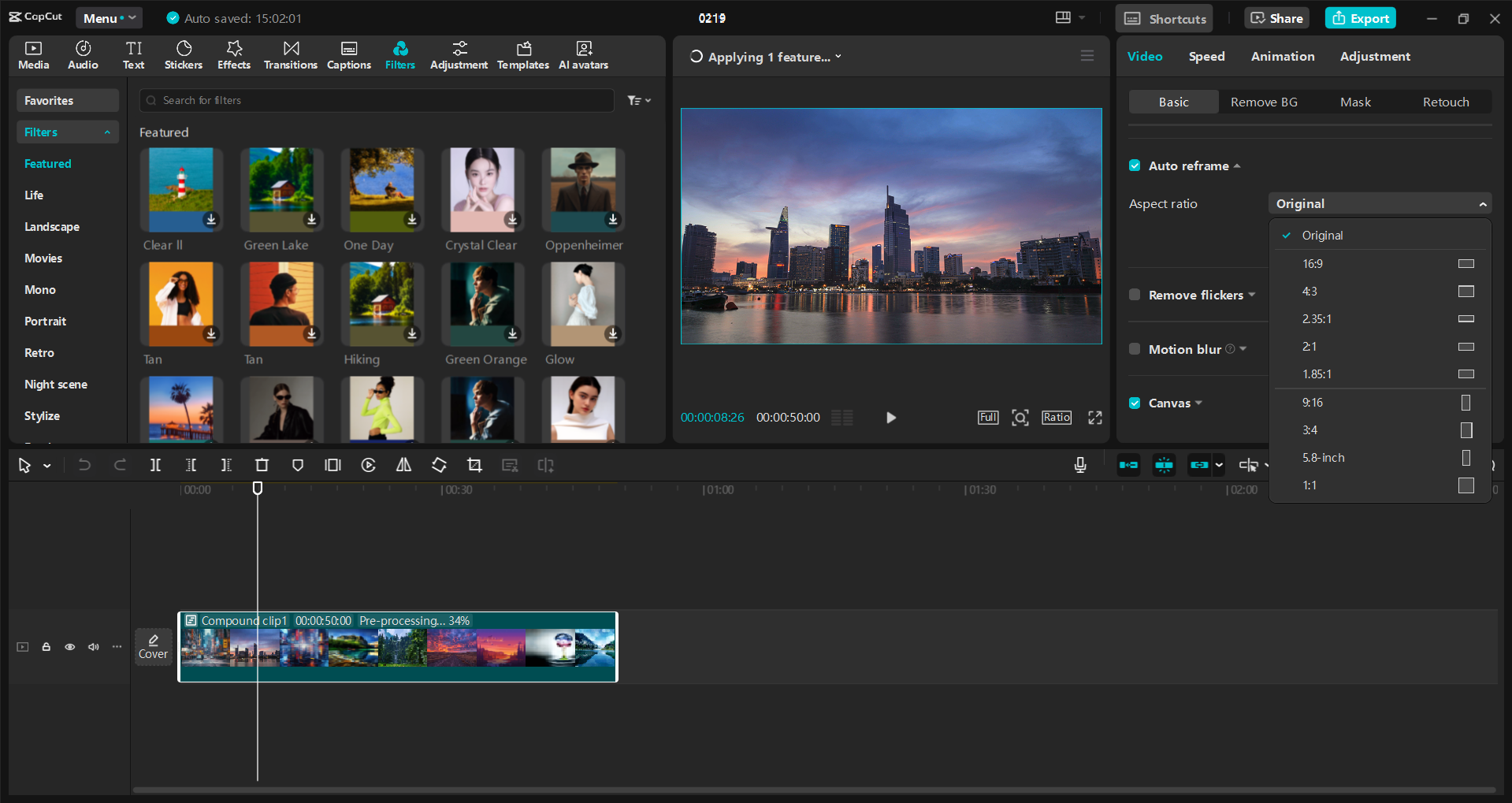 Interface of the CapCut desktop video editor - a quick way to enhance your YouTube videos