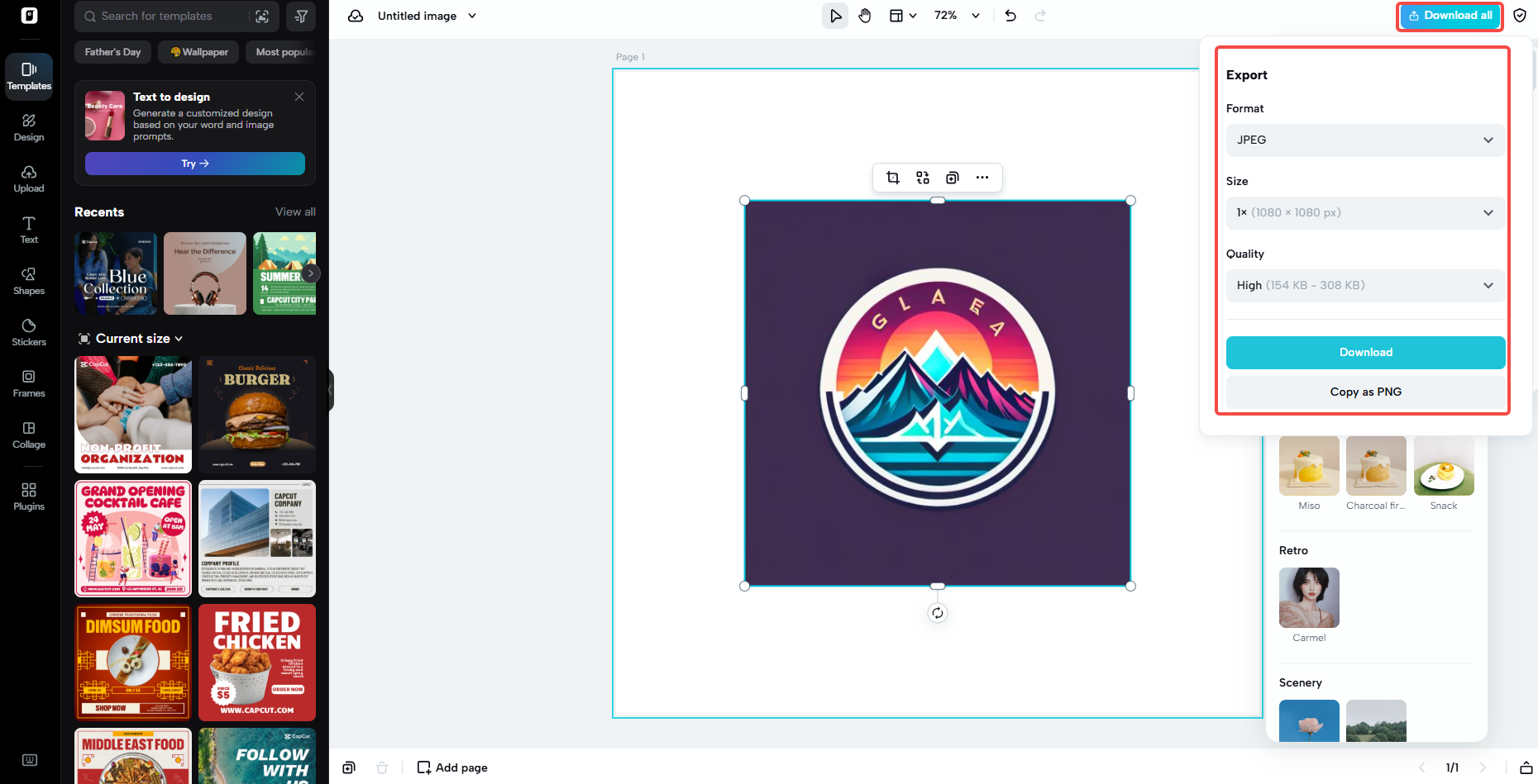 Exporting gaming logo