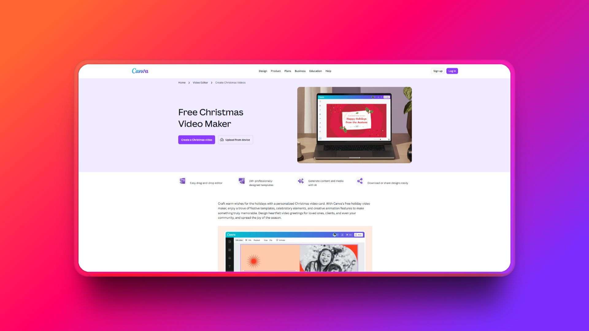 Canva ile yapay zeka Noel videoları oluşturma