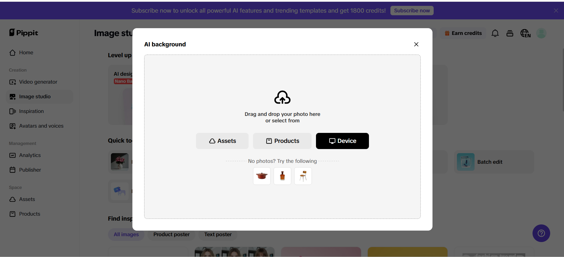 Experience smart AI background removal