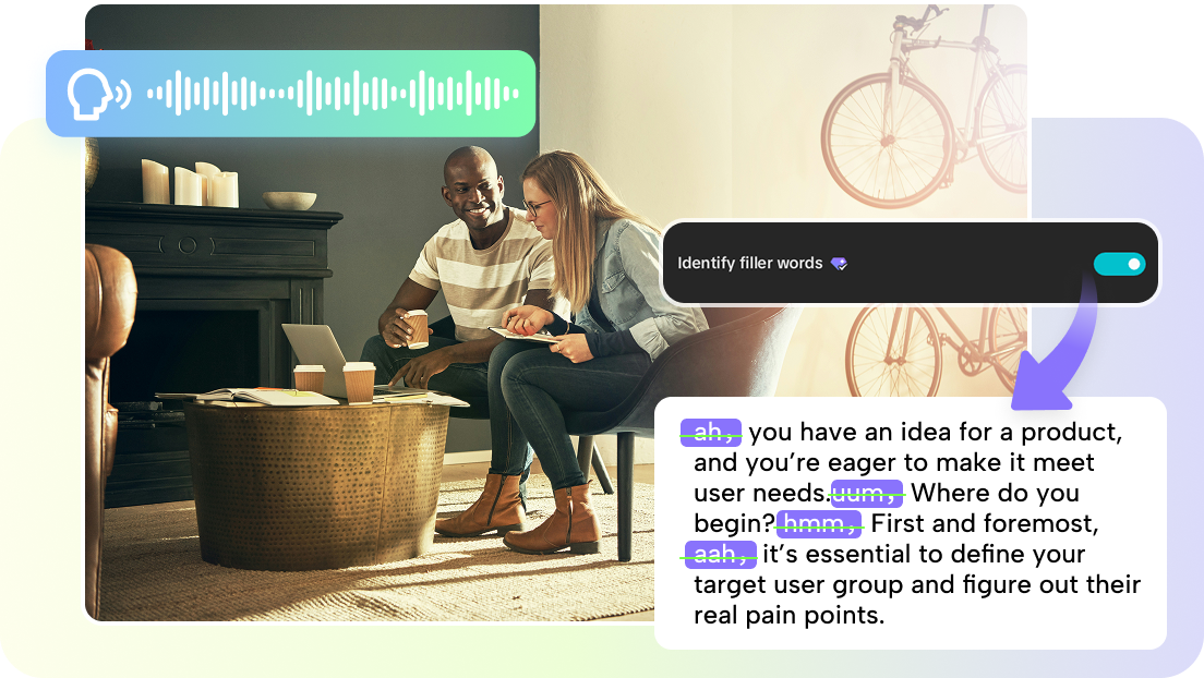 CapCut filler-word panel showing detected speech terms selected for automatic removal.