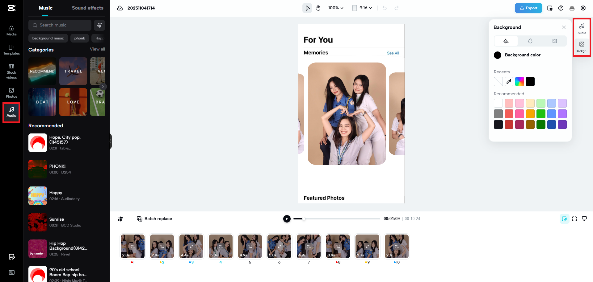 Add music to your slideshow