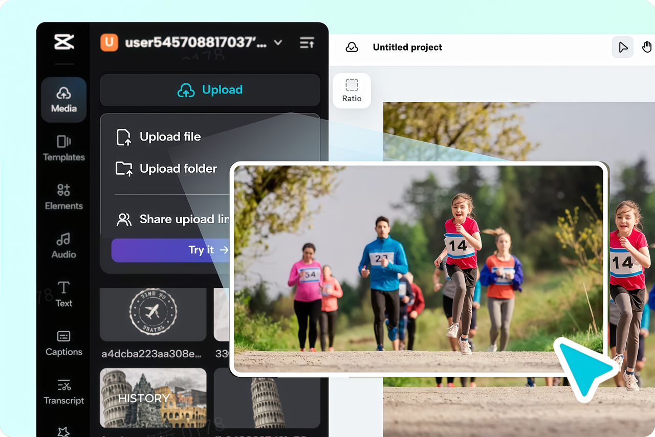 Upload relevant footage