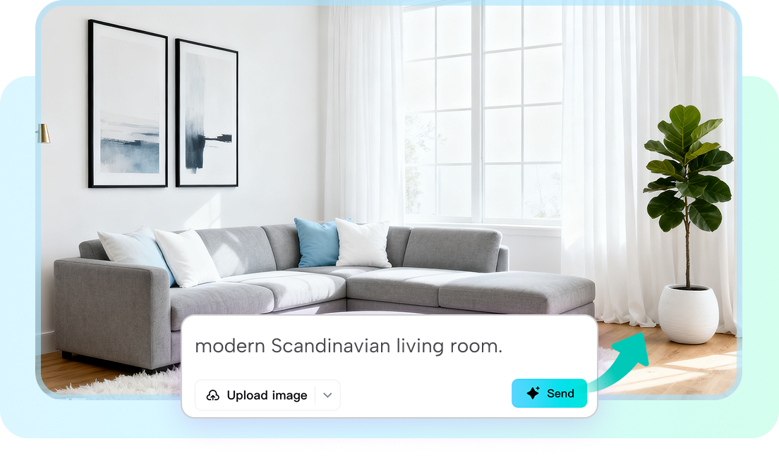 Skapa interiördesign från textförslag