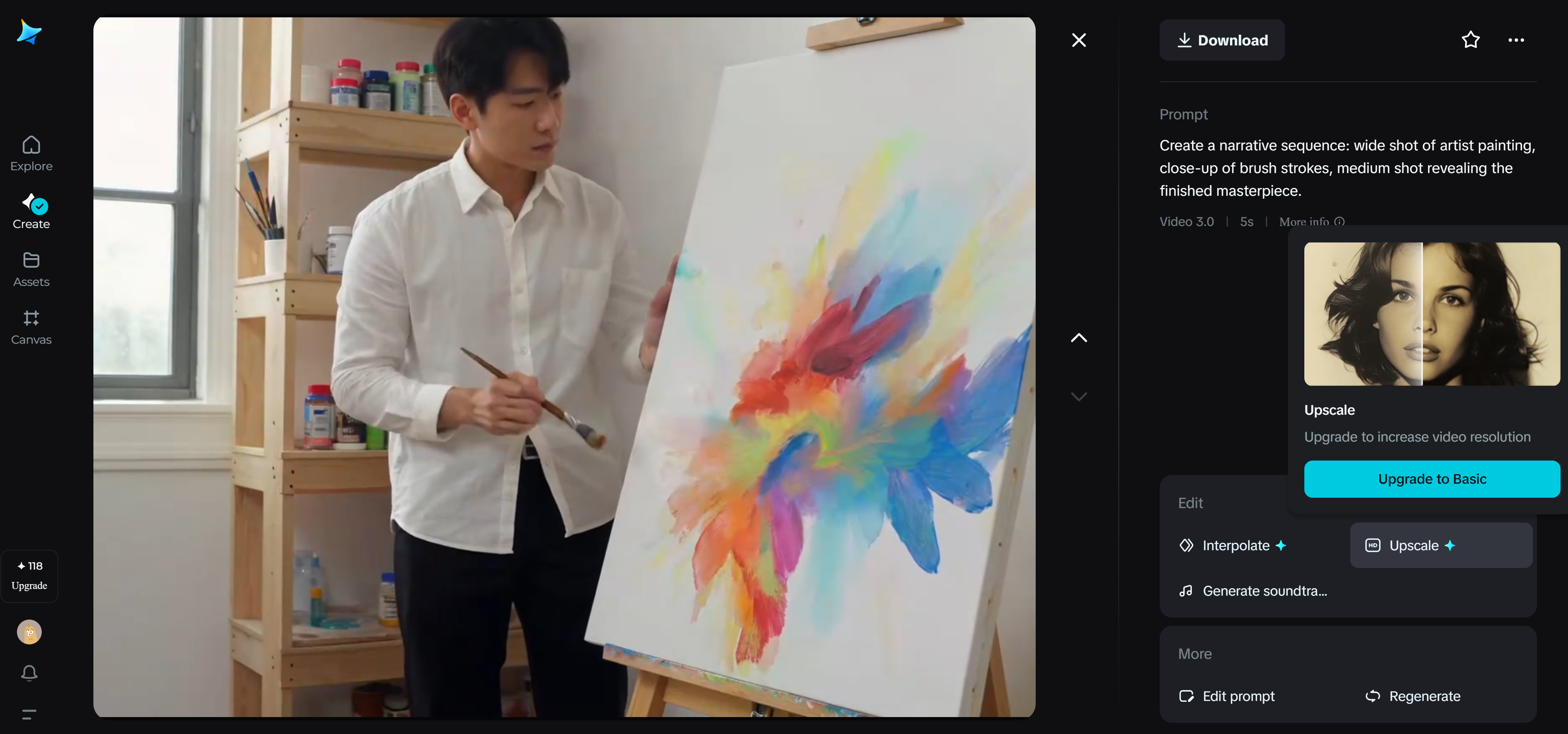 Dreamina HD upscale
