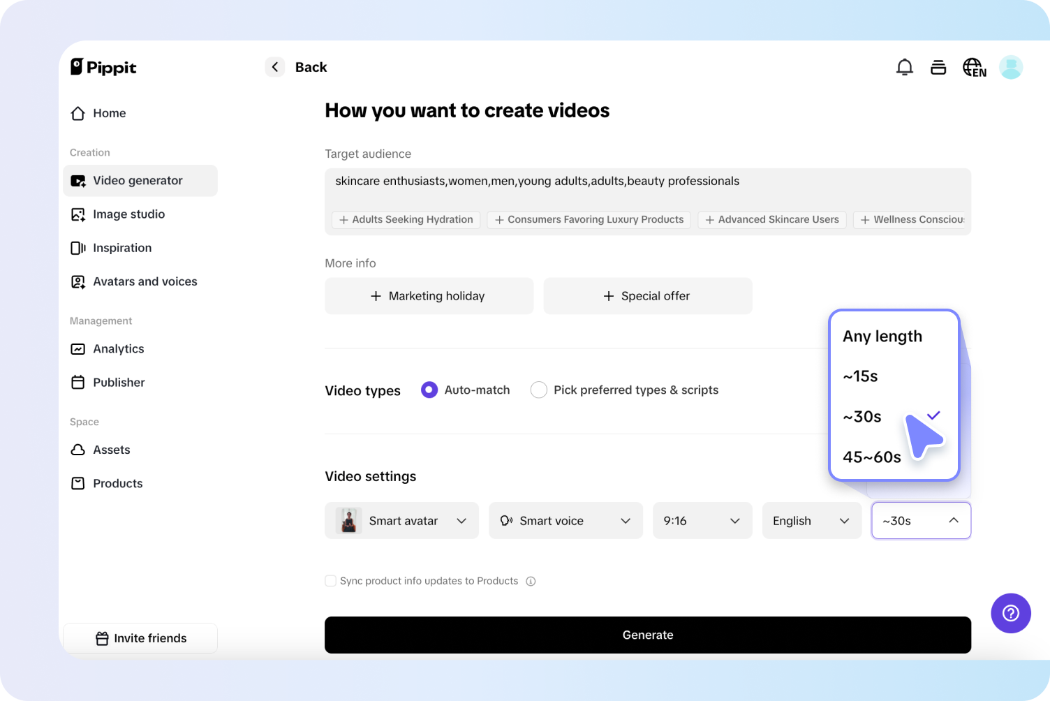 Generate your video