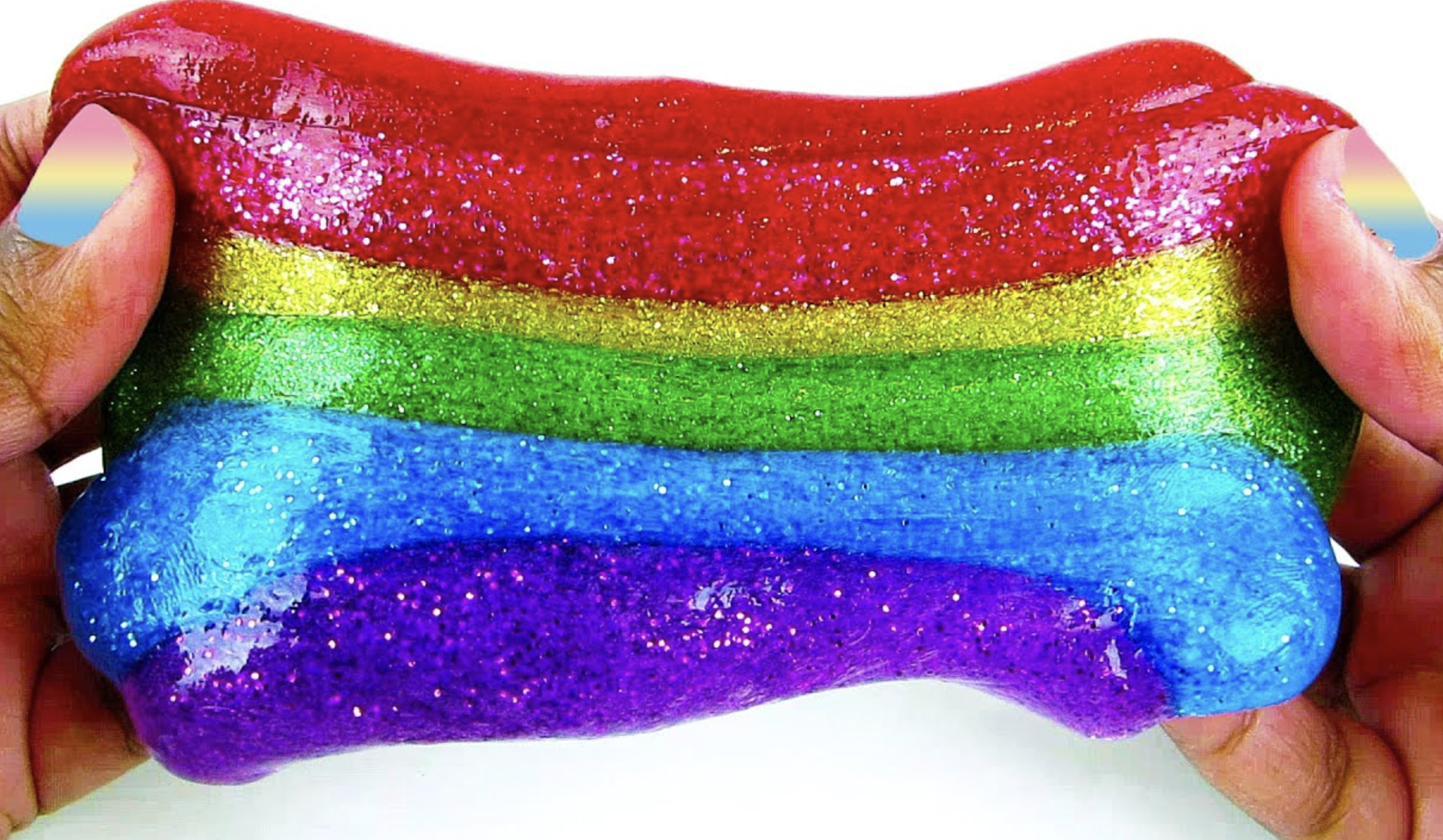 Types of slime featured in ASMR shorts-Glitter slime