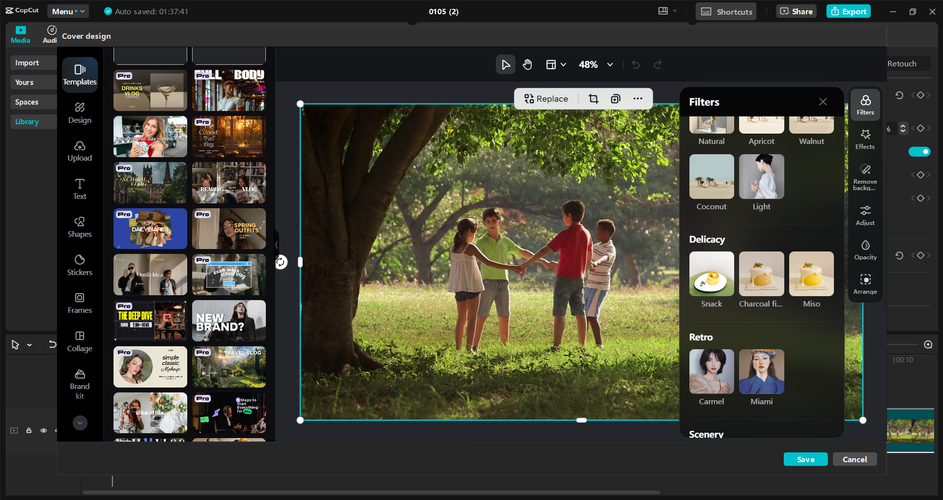 Interface of the CapCut desktop video editor - the best tool to make thumbnails for YouTube videos
