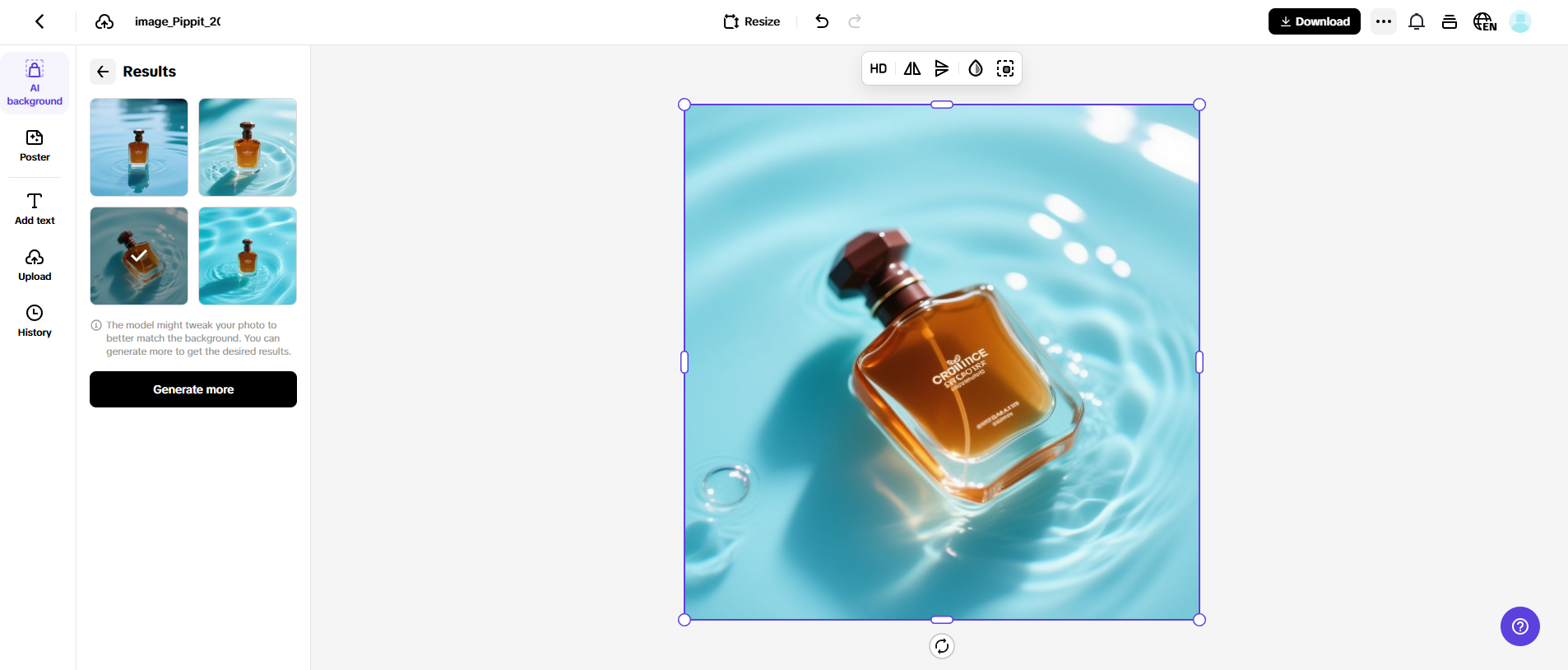 Generate background instantly