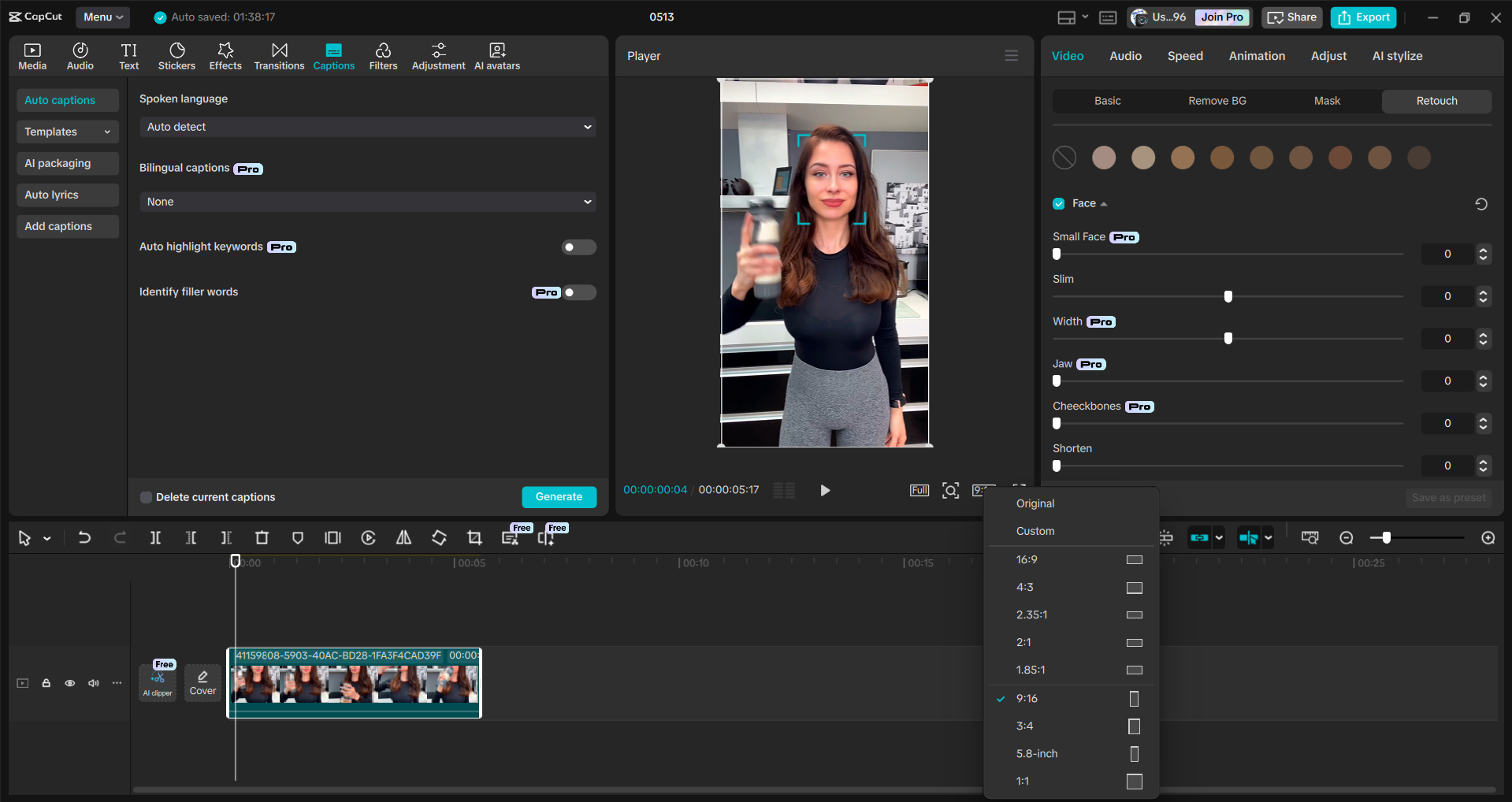 Interface ng CapCut desktop video editor - isang intuitive na tool para i-edit ang InstagramReels