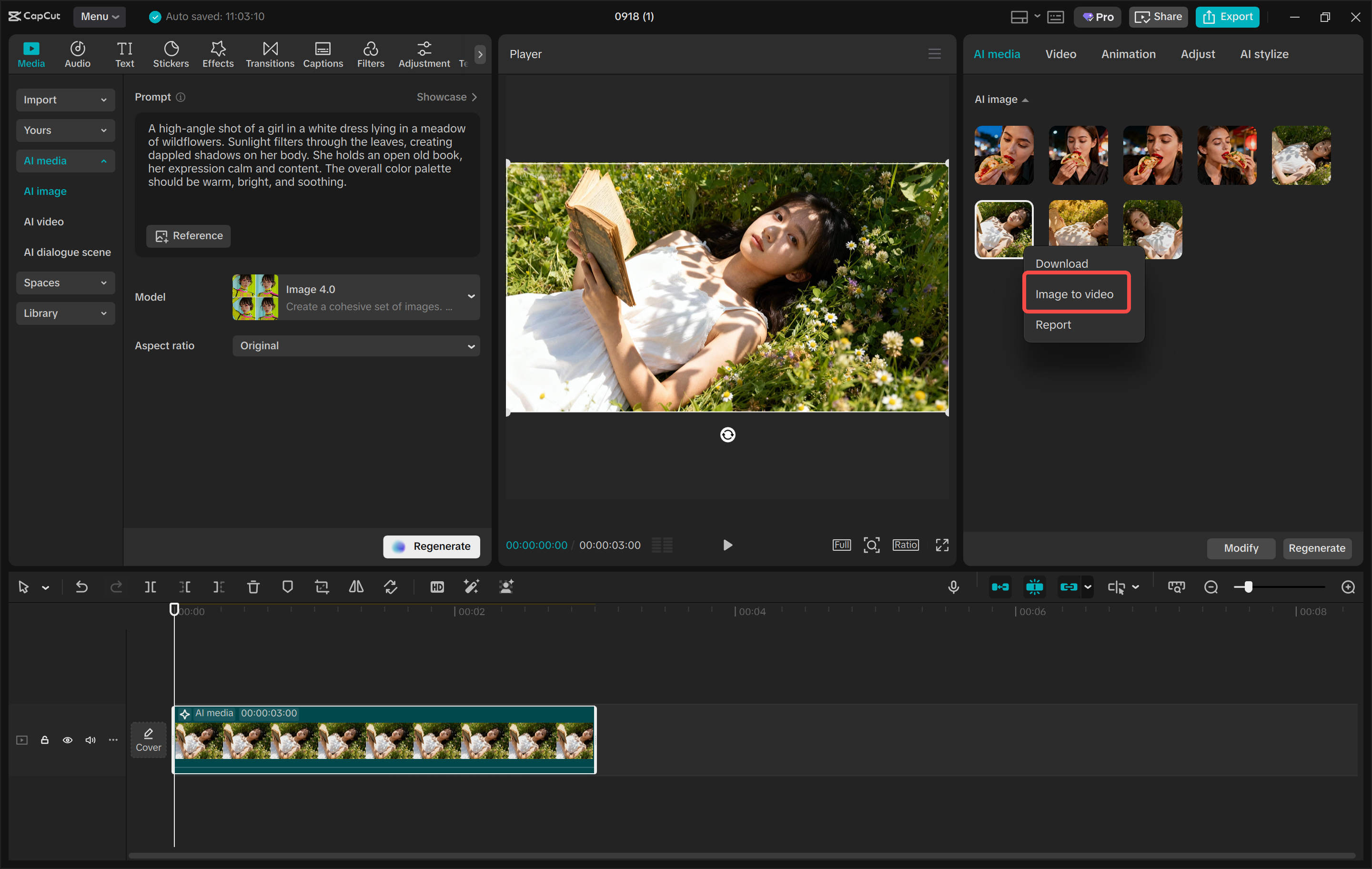 Creating images with AI in the CapCut desktop video editor