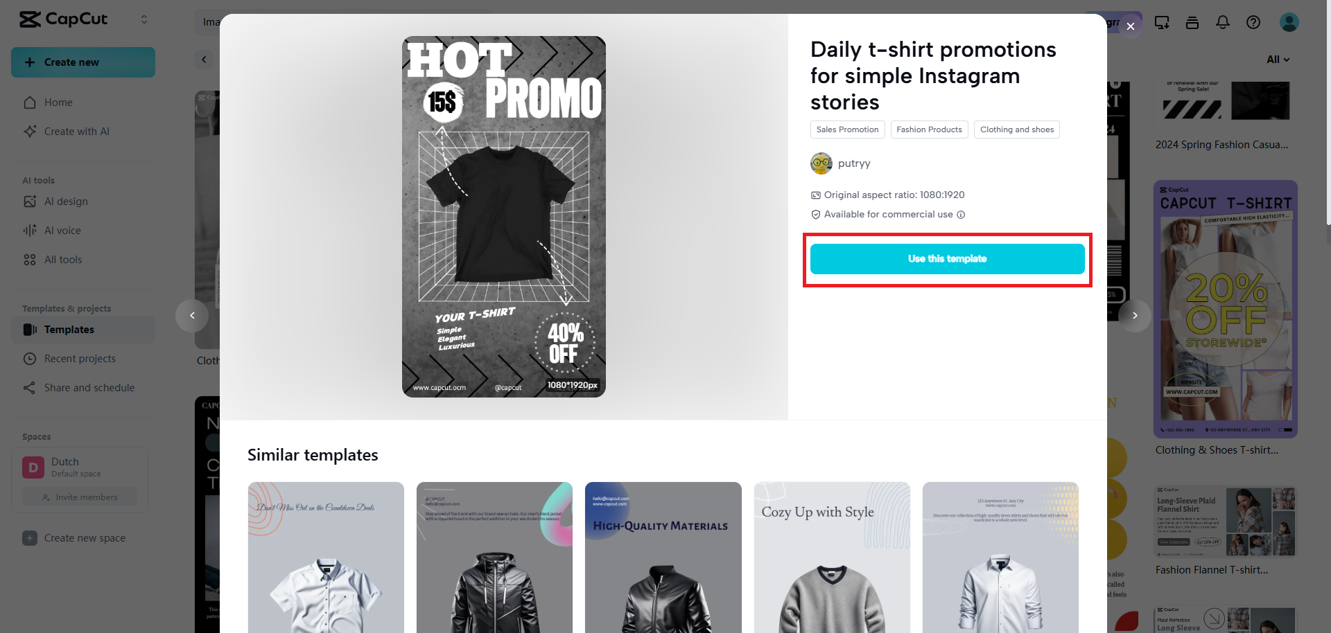 Select your t-shirt template design