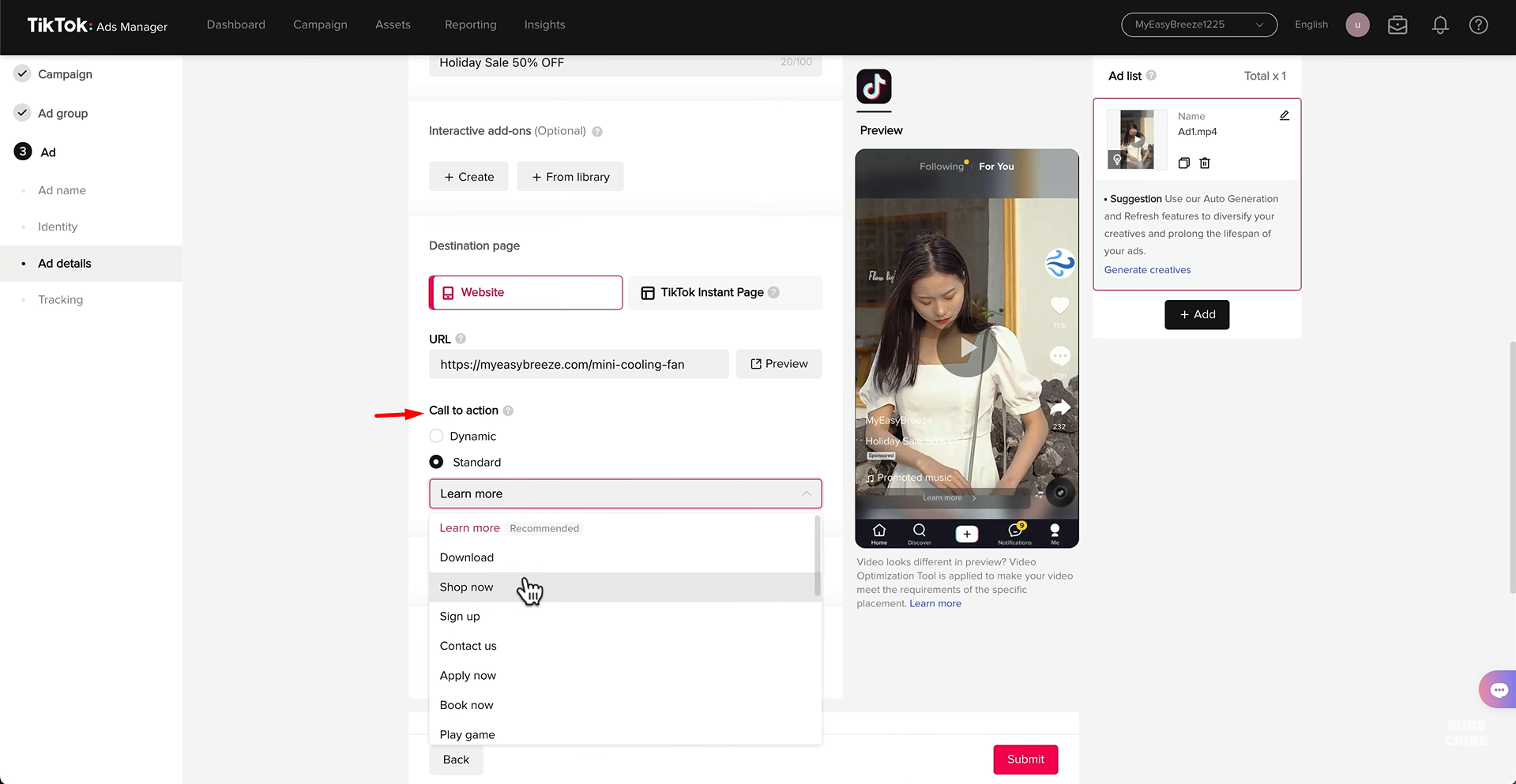 Imej menunjukkan cara memasukkan CTA untuk CTR Tiktok yang baik