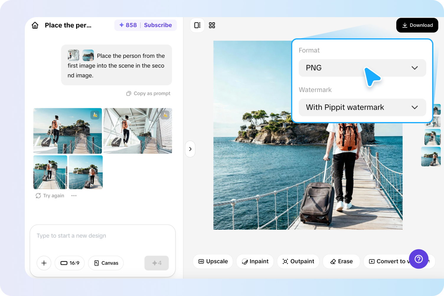 Edit and export your image