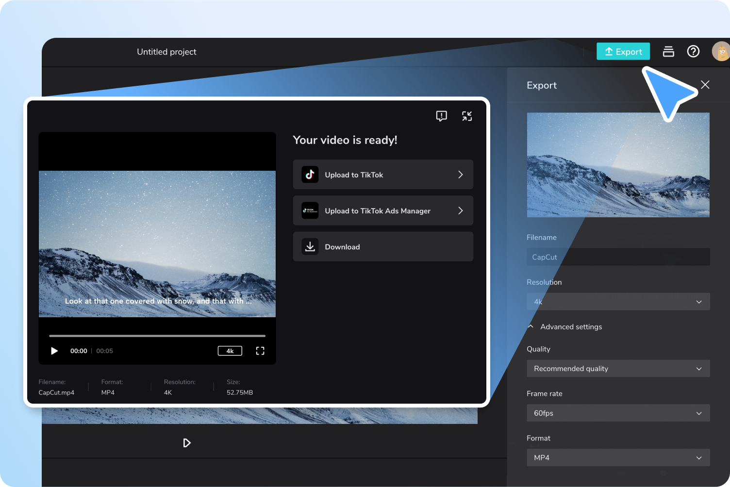 Export and share your video