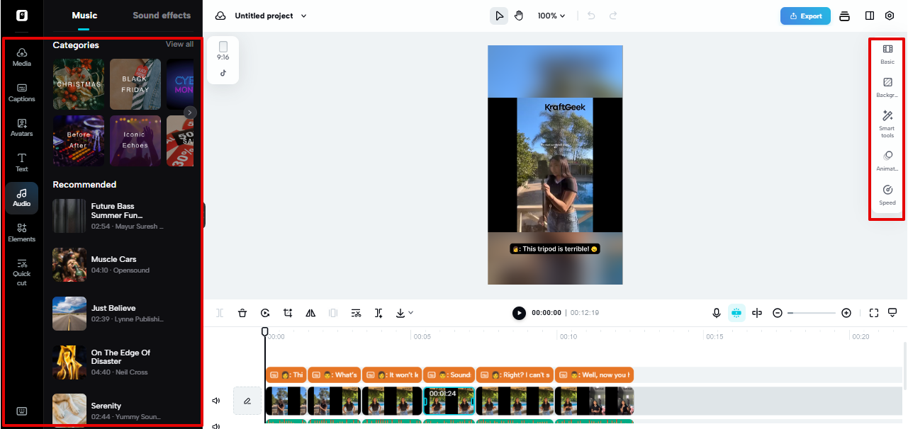 Video editor in Pippit