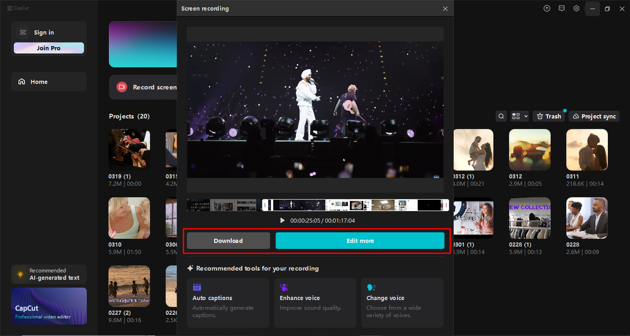 Pagre-record ng screen gamit ang CapCut desktop video editor