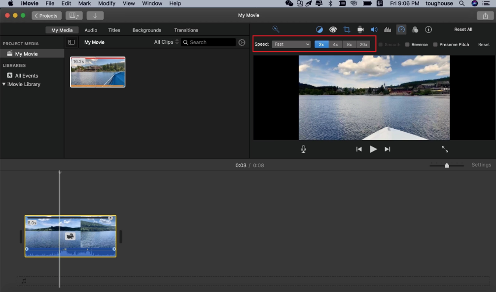 giao diện iMovie